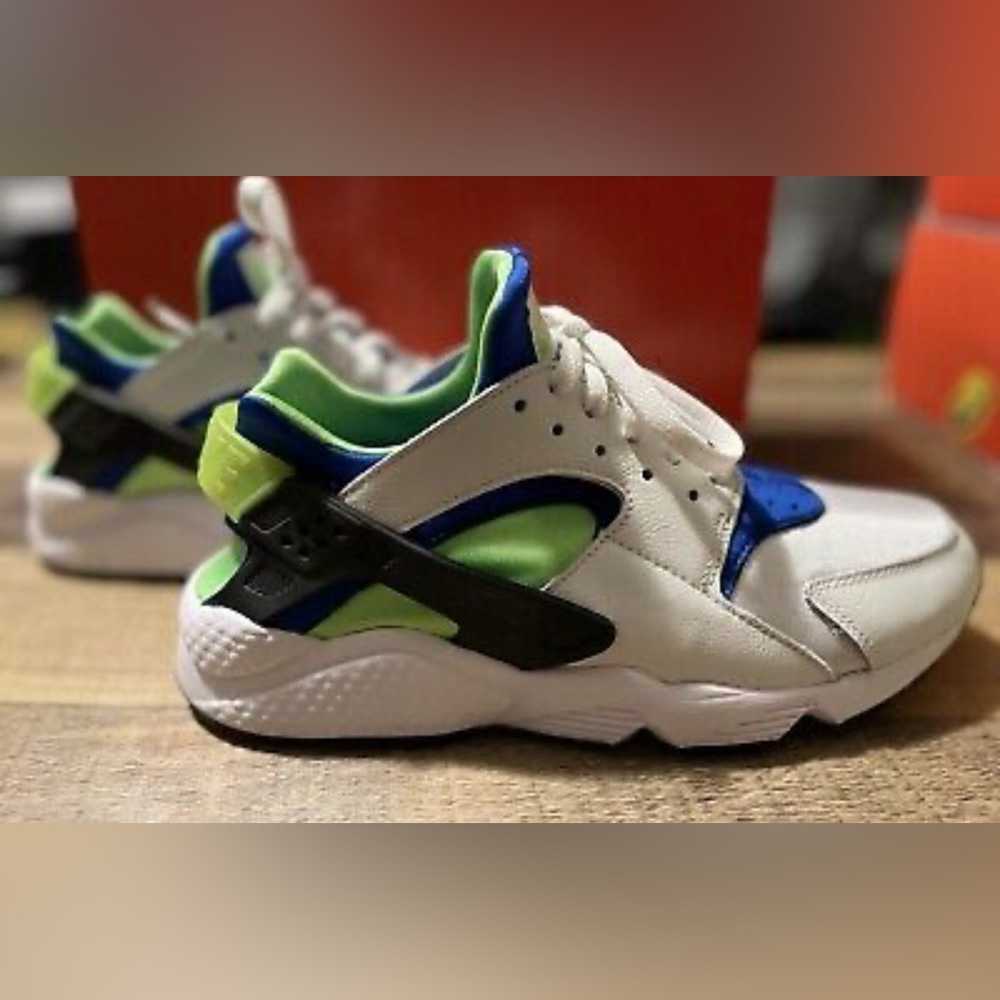 Nike Air Huarache Scream Green Blue Size 4y